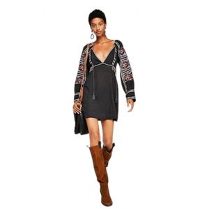 Free People All My Life Mini Dress with embroidery great preowned condition S